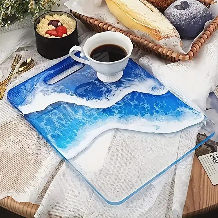 Grand plateau de planche à découper de 13 pouces, résine époxy, moule en Silicone pour plateau de service, plateau, béton, ciment, argile, décoration de cuisine à domicile