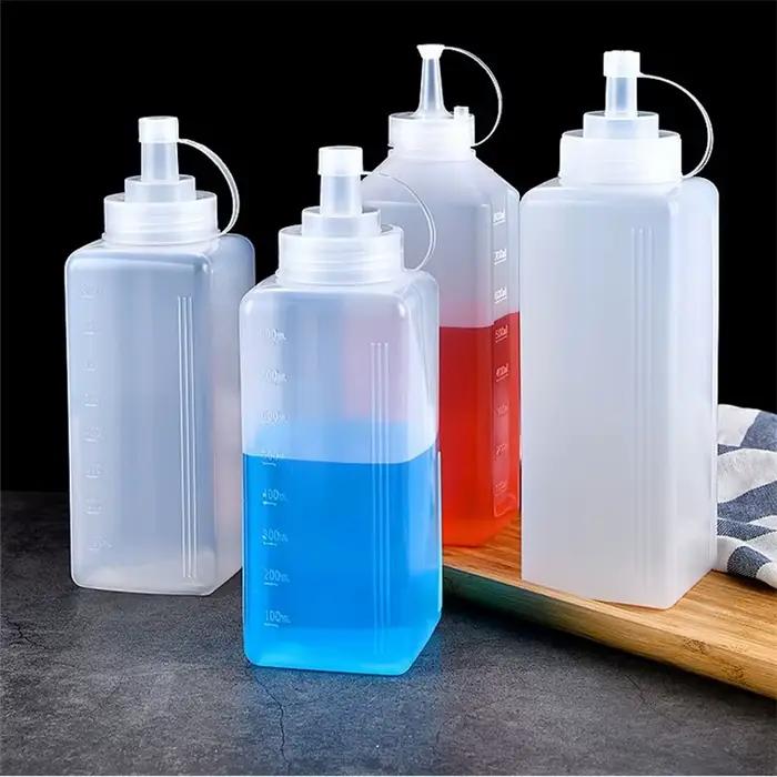 Bouteille à condiments à presser de 450 à 1000ml, avec couvercle, bouteille à presser en plastique, distributeur de stockage de vinaigrette, accessoires de cuisine