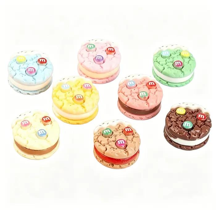 Cabochons en résine 3D en forme de macaron gris clair pour décoration intérieure et loisirs créatifs occasions spéciales