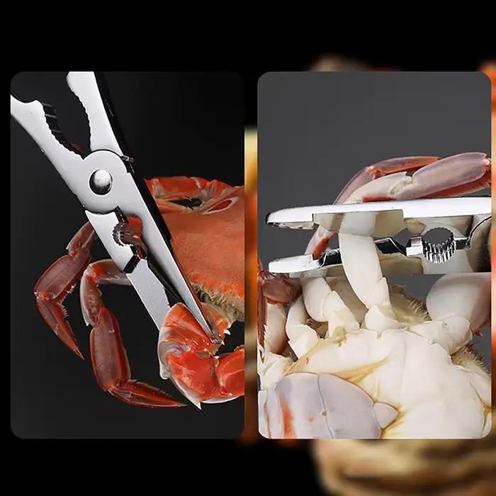 Ensemble d'outils en acier inoxydable pour la cueillette de la viande de crabe, pinces à crabe, pinces à craquelins, cuillères à crabe, pince à pince ster corrigée, facile à utiliser, fruits de mer