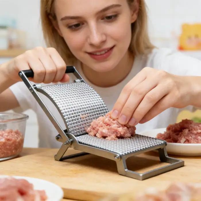 Attendrisseur de viande manuel en acier inoxydable à clipser pour attendrir