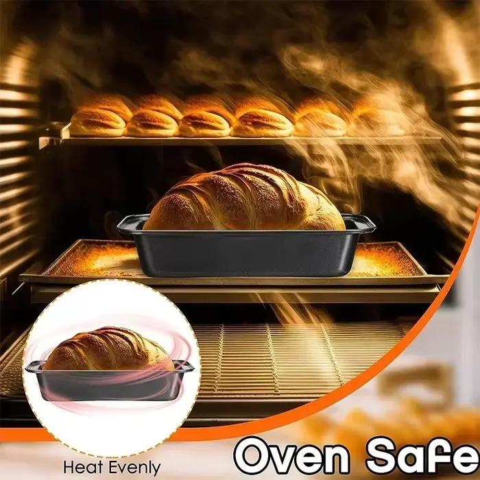 Poêle à Pain Antiarina en Acier au Carbone Accessoire de Cuisson Rectangulaire pour Brownies Pains de Viande Occasions Spéciales Polyvalente Durables