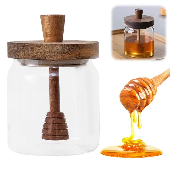 Pot à miel avec couvercle en bois