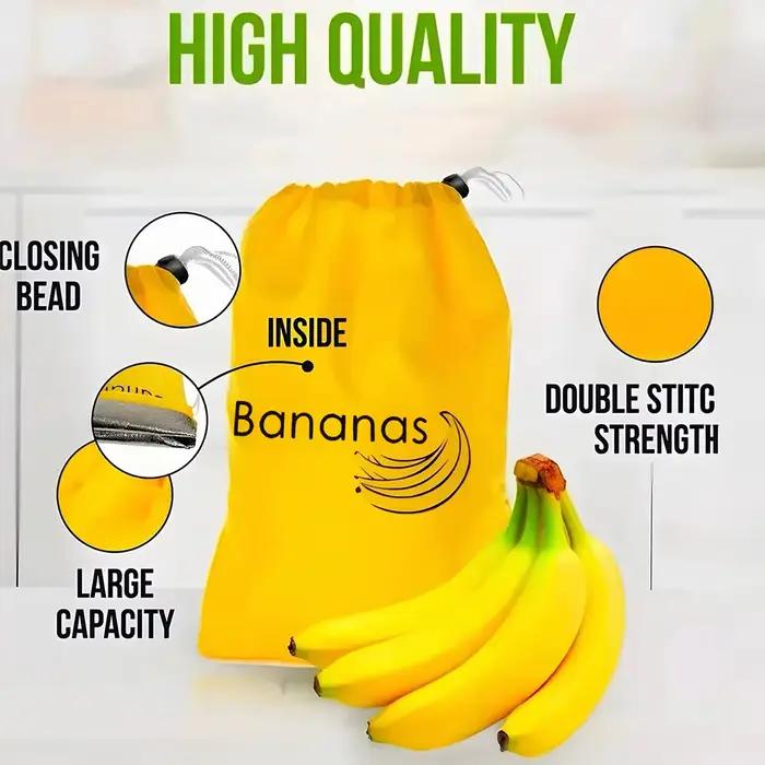 Sacs de rangement banane jaune moderne pour conservation de fruits et légumes durable et élégant à offrir pour cuisine occasions spéciales
