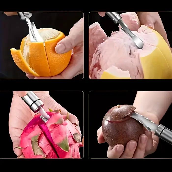 Ensemble de 1/3 d'outils à éplucher les agrumes en acier inoxydable, couteau multifonctionnel pour éplucher les oranges et les citrons, éplucheur de fruits pour cuisine et cocktails