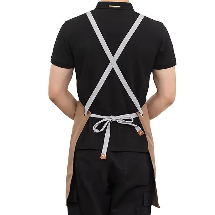 Tablier de travail professionnel pour hommes et femmes, imperméable, cuisine, cafés, beauté des ongles, coupe de cheveux, uniforme de Salon, gril, bavoir de serveur de jardin personnalisé