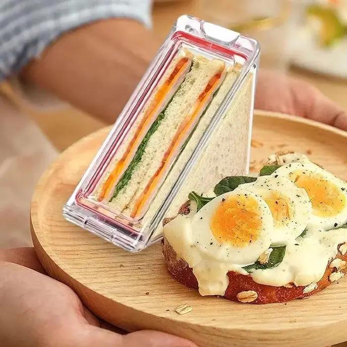 Conteneur triangulaire pour Sandwich, 10 pièces, boîte en plastique transparente triangulaire Portable pour rangement de gâteaux, boîte hermétique réutilisable pour Sandwich de voyage