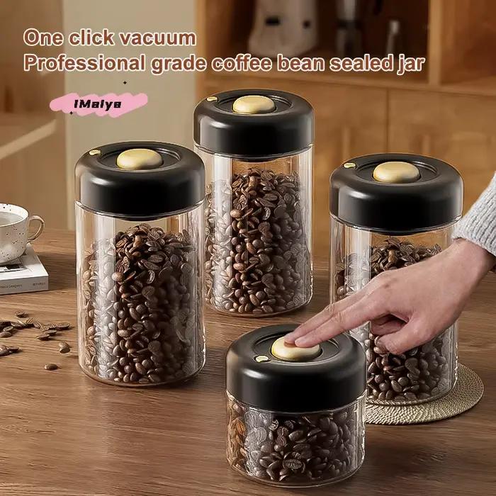 Pot de stockage de grains de café en verre Transparent