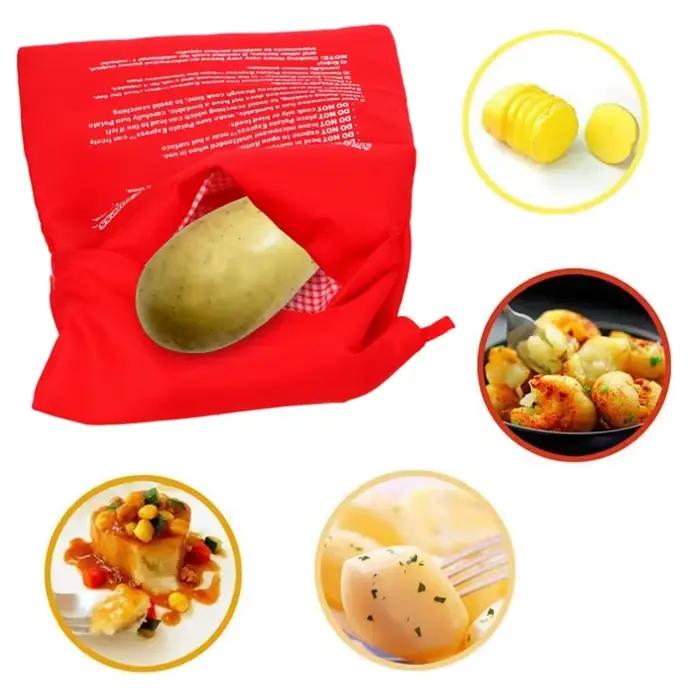 1PC NOUVEAU Sac de cuisson rouge lavable pour pommes de terre