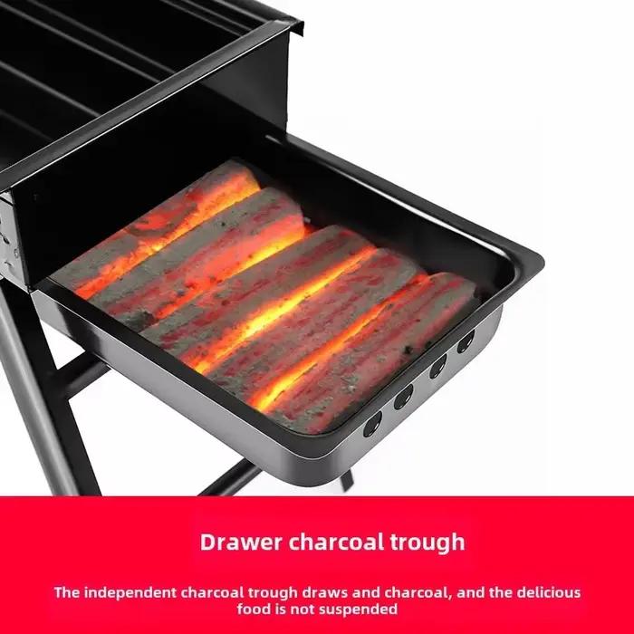 Barbecue portable sans fumée pour la maison, gril au charbon de bois pliable pour l'extérieur