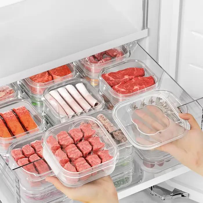1-15pcs Freezing Meat Preservation Box Durabled Resistant Microwave Safe Odorless Kitchen Refrigerated Food Fresh Keeping Boxes