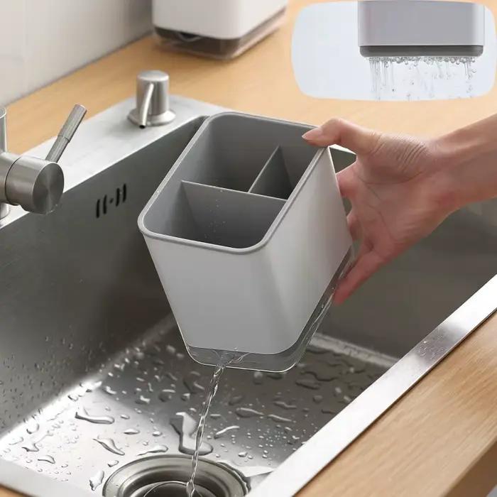 Boîte de rangement pour baguettes et vaisselle domestique. Fond avec bac de vidange. Cage de rangement multifonctionnelle. Stockage de fournitures de cuisine