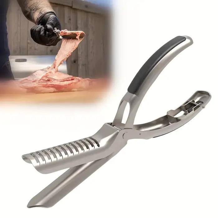 Outil de retrait de membrane nerveuse éplucheur de côtes barbecue acier inoxydable poignée ergonomique ustensile cuisine préparation viande occasion spéciale