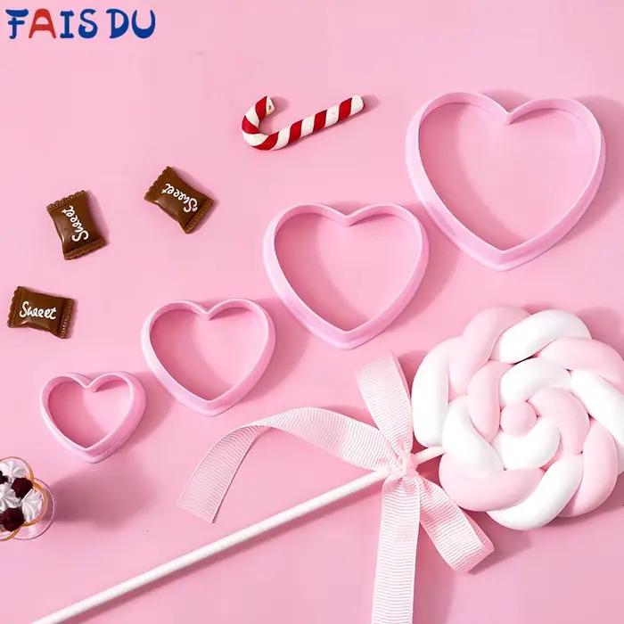 FAIS DU 4 pièces coeur emporte-pièce saint valentin amour forme Biscuit fabricant Fondant Cookie timbre pain moule gâteau décor outils