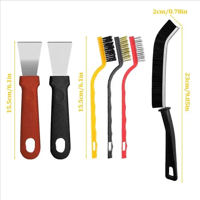 Kit d'outils de nettoyage multi-surfaces : brosse et raclette durables pour la graisse des cuisinières à gaz et des