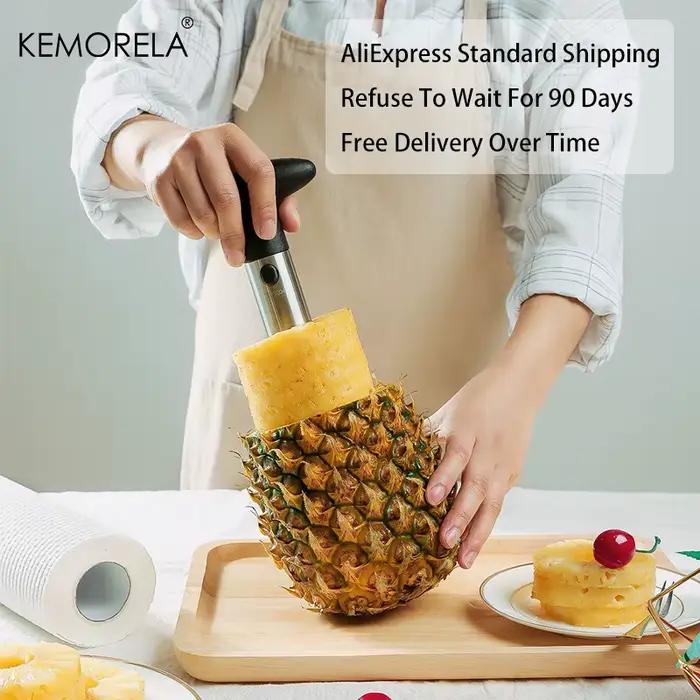 Eplucheur d'ananas en acier inoxydable pour trancher et decorer ananas et legumes pour presentation culinaire occassions speciales
