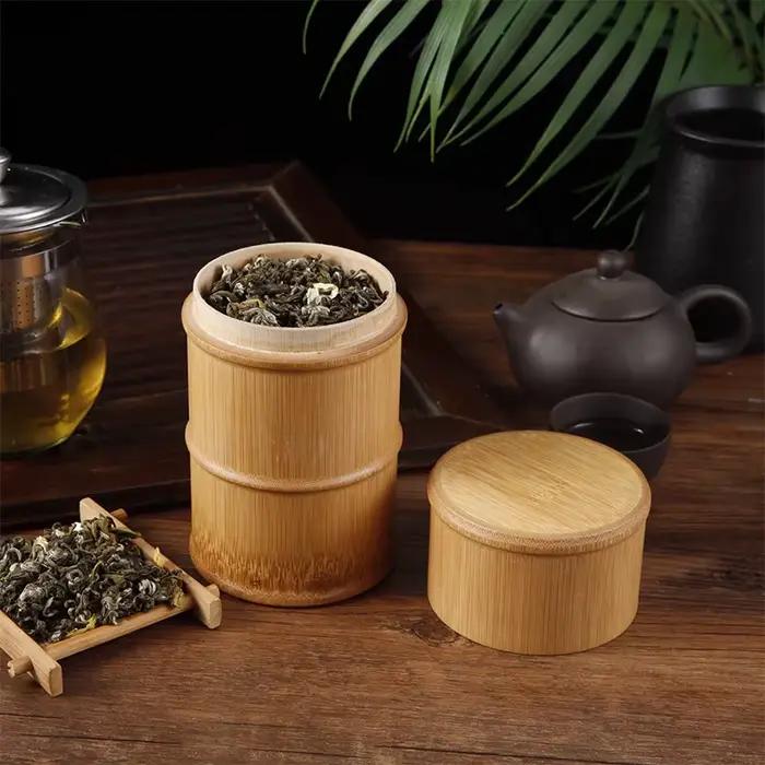 Boîte à thé en bambou naturel