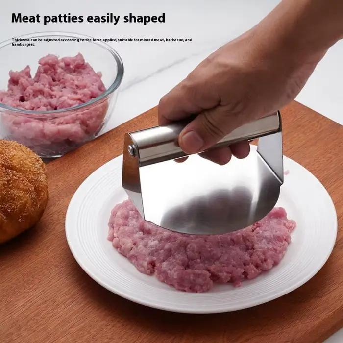 Presse à hamburgers en acier inoxydable, outil de cuisine de haute qualité, Durable, pratique, Smash, Patties, broyeur de viande, viande circulaire