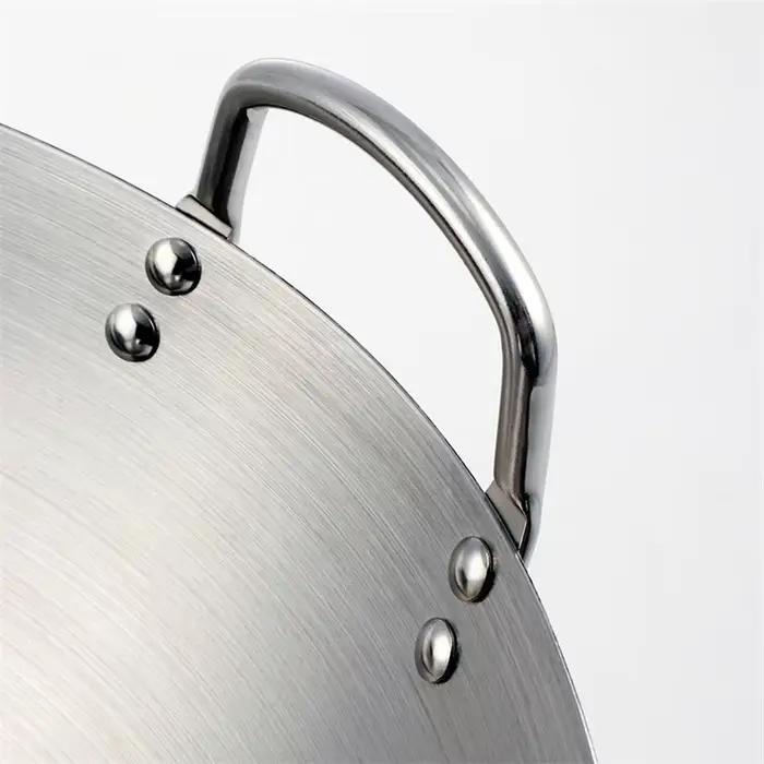 Wok traditionnel chinois à double oreille en fer forgé