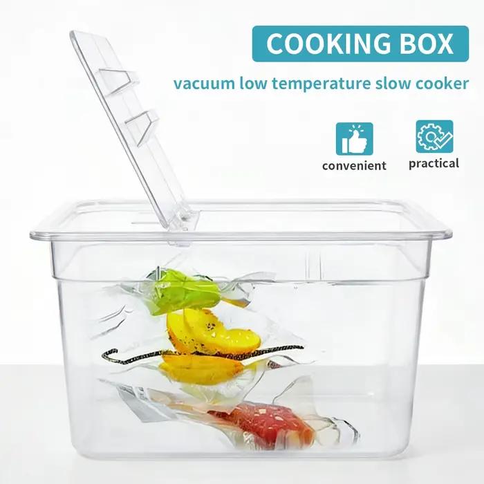 Conteneur multifonctionnel sous vide 11L, accessoire pour cuiseur lent à basse température avec couvercle pliable, sans BPA, durable pour usage domestique