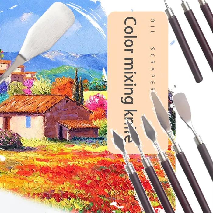 Spatule métallique en acier inoxydable, couteau à palette, outils de décoration de gâteaux de pâtisserie de cuisine pour artistes artistes peints, utilisation de dessin