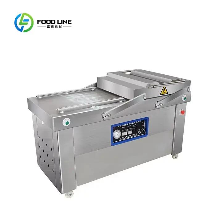 Machine à videuse électrique commerciale personnalisable à double cloche et double chambre pour l'emballage de légumes, viandes et aliments