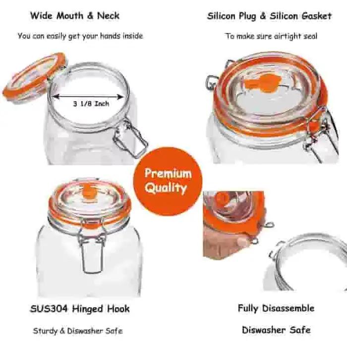 Pot de fermentation, pot de fermentation en verre de 1