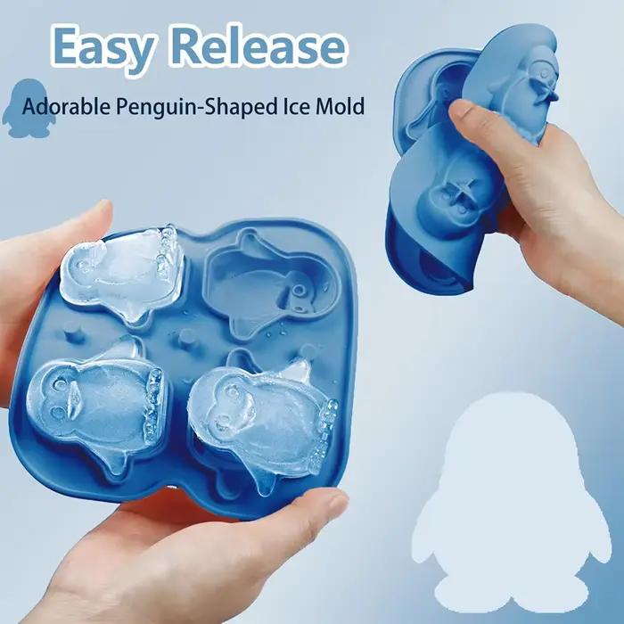Plateau à glaçons, plateau à glaçons en Silicone avec couvercle, plateaux à glaçons de pingouin pour Cocktails au whisky, jus de bière, moule à glaçons DIY