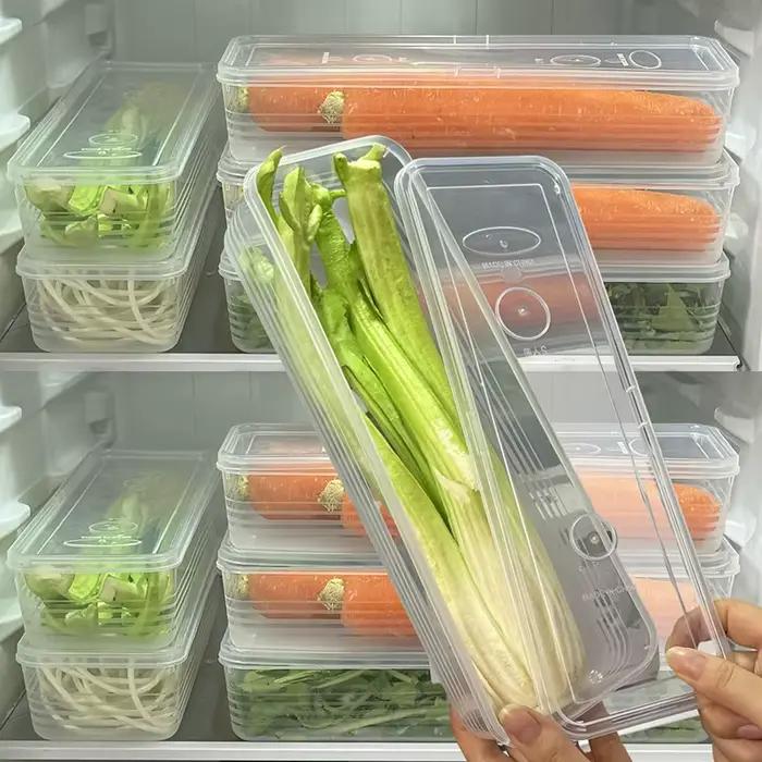 Boîtes de rangement pour réfrigérateur, 1/5 pièces, cebolonnes, boîte fraîche, récipient alimentaire, stockage au froid, bac à légumes, organisateur de réfrigérateur scellé avec couvercle, pots