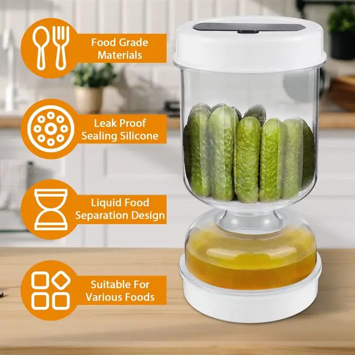 Récipient avec passoire pour aliments de cuisine, récipient à concombre, récipient sec à la maison, distributeur de support, pot à olives, 514 les