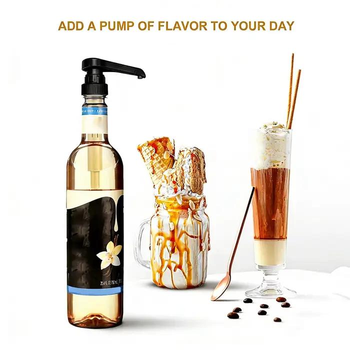 Distributeur de sirop à café, lot de 2/4/6/8 pompes à sirop pour bouteille de sirop de 750 ml/25,4 oz, pompes noires pour bouteille de sirop à café