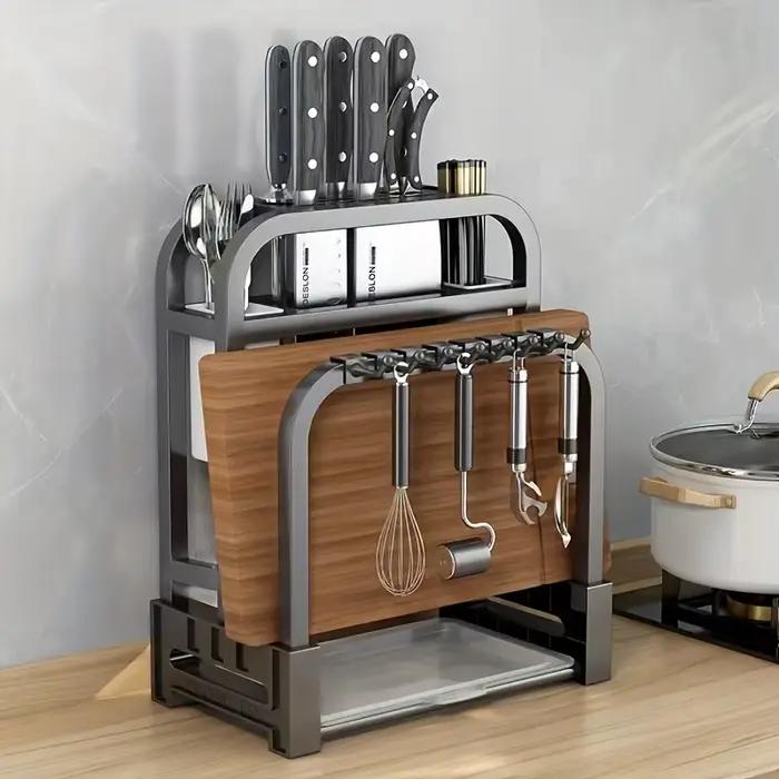 Planche à découper en acier inoxydable, porte-couteau de cuisine T1 Maison Seau Planche à découper T1 Rangement intégré