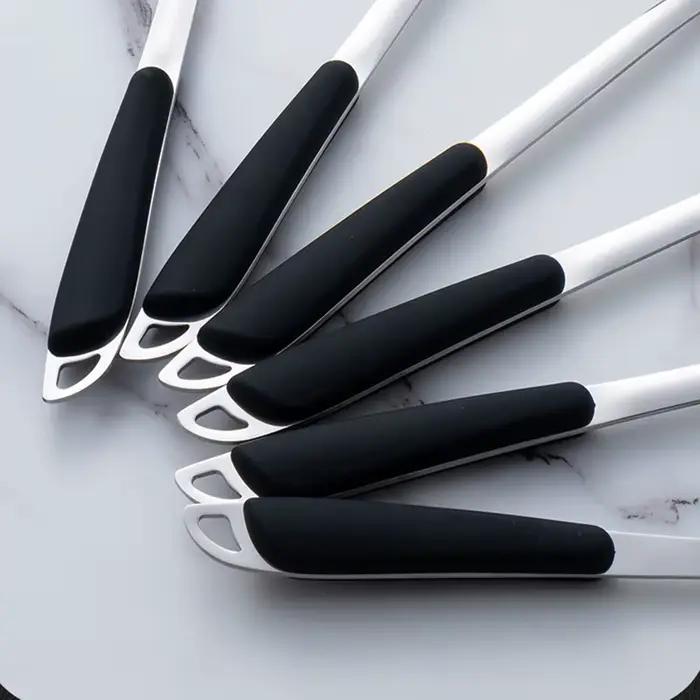 Ensemble d'ustensiles de cuisine en acier inoxydable 6 pièces avec poignées ergonomiques