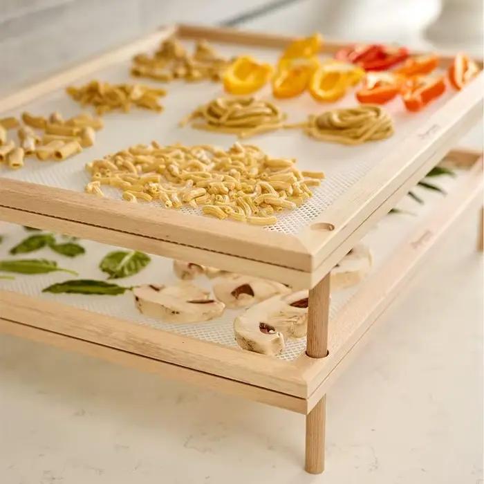 Supports à pâtes empilables, support de séchage de pâtes en bois, support de stockage de pâtes détachable, supports de stockage de fruits ouverts, accessoires de cuisine