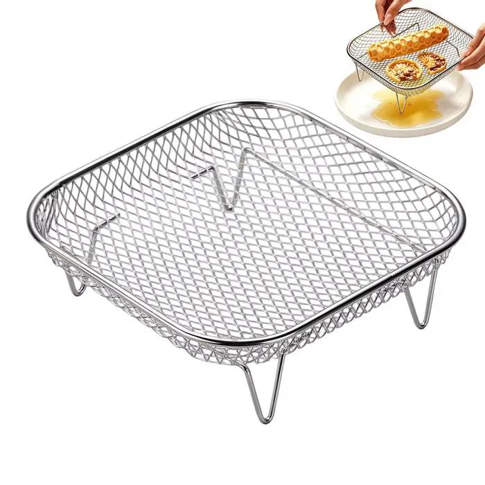 Grille de friteuse à air en acier inoxydable empilable, panier de déshydratation alimentaire, accessoire pour friteuse à air, panier en maille pour cuisiner plusieurs aliments