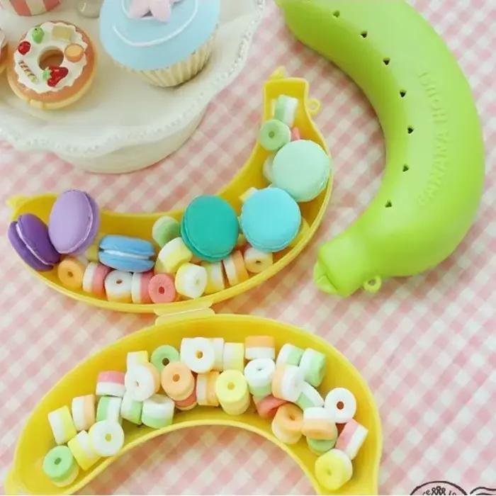 1-3 pièces banane sauvegarde boîte Portable Flexible garder frais voyage pique-nique en plein air banane forme créative en plastique fruits mallette de rangement
