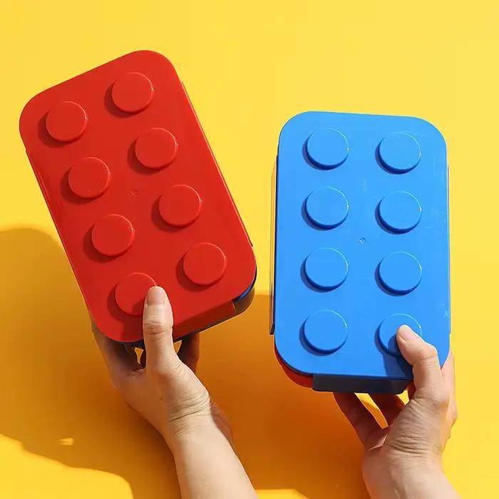 JUSTINLAU Boîte à lunch créative hermétique en forme de blocs de construction colorés