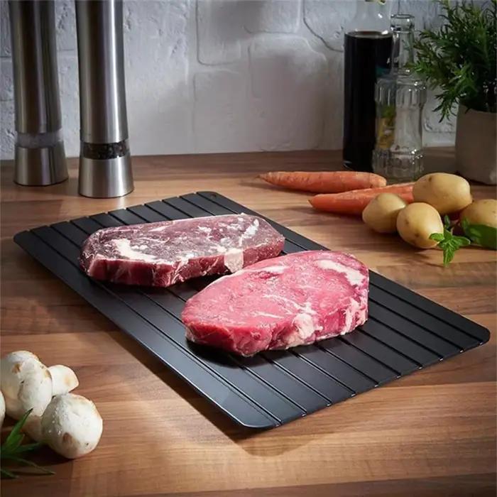 Plateau de dégivrage pour viande congelée, lavable au lave-vaisselle, plaque de dégivreur de grande taille, plateau de décongélation
