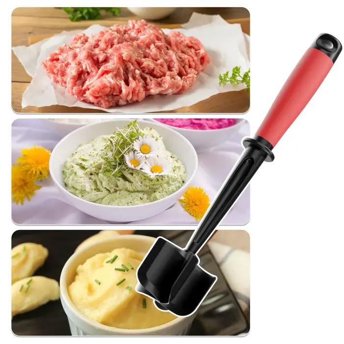 Hachoir à viande et broyeur 5 lames robustes antiadhésif lavable au lave-vaisselle poignée résistante à la chaleur pour viande et volaille outils pour hamburger marrons occasions spéciales