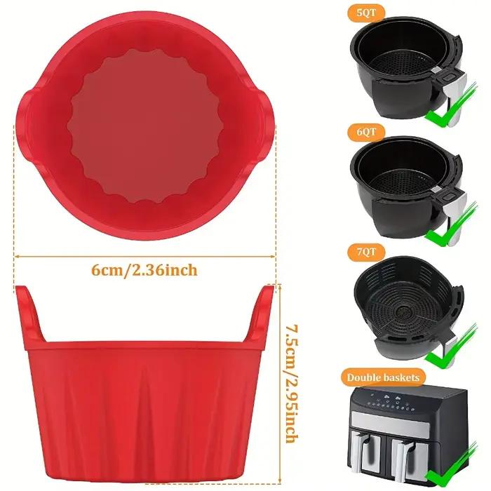 Moules de cuisson antiadhésifs pour friteuse à air et cuiseur vapeur, réutilisables et compatibles lave-vaisselle pour cupcakes, muffins et repas sains
