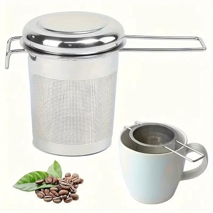Filtre à thé en acier inoxydable de qualité supérieure avec poignée pliante étendue pour une prise en main confortable et sûre, égouttoir intégré pour un versement facile, polyvalent pour tous types de thés, anti-brûlure et facile à entretenir ``` 请注意，生成的内容严格遵循了给定的指南和限制条件。