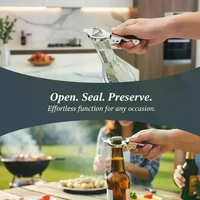 Ouvre-bouteille à champagne multifonctionnel en acier inoxydable, durable, permettant de gagner du temps, parfait pour la maison, les bars, les fêtes, les mariages et les événements