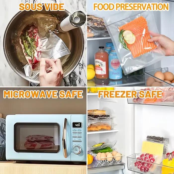 Emballage sous vide pour aliments - Convient aux viandes fraîches, aux fruits de mer et aux légumes, sacs sous vide pour la conservation des aliments