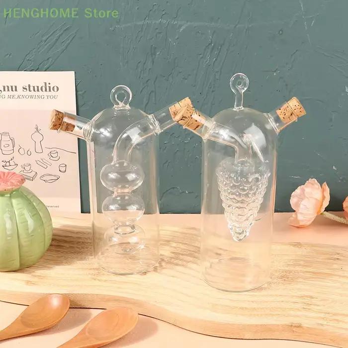 Bouteille en verre scellée à double couche, huile aissce, vinaigre, condiments, stockage de cuisine, bocaux HI, outils de cuisine, 2 en 1, 1 pièce