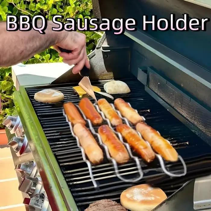 Support à rouleaux pour saucisses BBQ en acier inoxydable 360 °