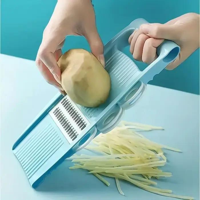 Trancheuse à mandoline pour cuisine trancheuse alimentaire mandoline 5 en 1, râpe à pommes de terre/fromage/légumes/carottes/combre