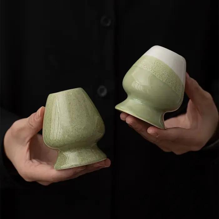 Support de fouet Matcha Vintage élégant, Surface lisse et Durable, support Chasen rétro en céramique de couleur unie, outil Matcha