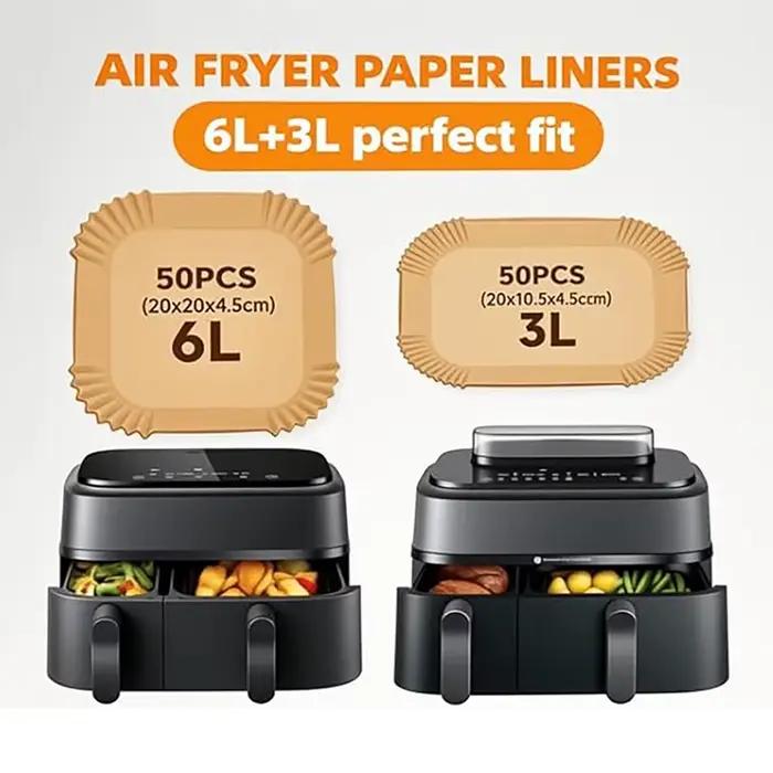 Papier sulfurisé pour friteuse à air Philips Dual Basket séries 3000/5000 6L/3L