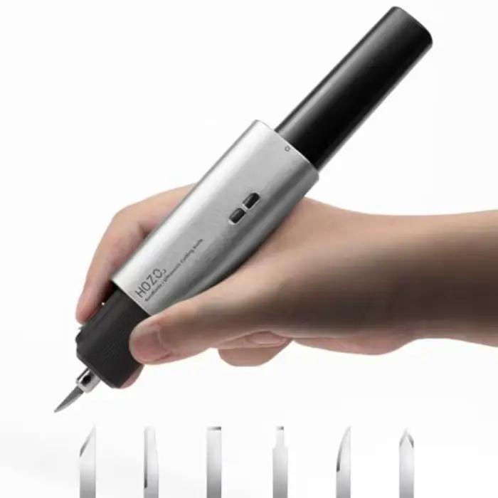 Couteau à découper ultrasonique sans fil HOZO NeoBlade, vibration 40 kHz, 40 W, réglage automatique de la puissance, pour plastique, résine, impression 3D, outil pour le bois