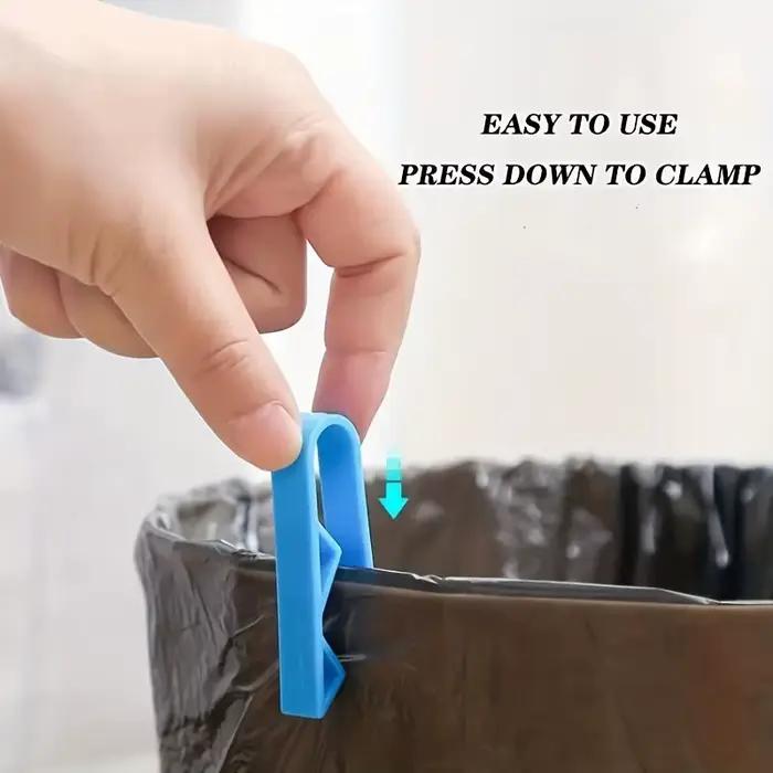 10 clips innovants pour poubelles – support de sac poubelle sûr et antidérapant, clips latéraux séparateurs élégants, pratique pour un usage domestique